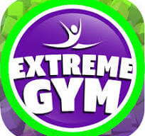 Extreme Gym logo for children's gymnastics, tumbling, and fitness classes, children's birthday parties.